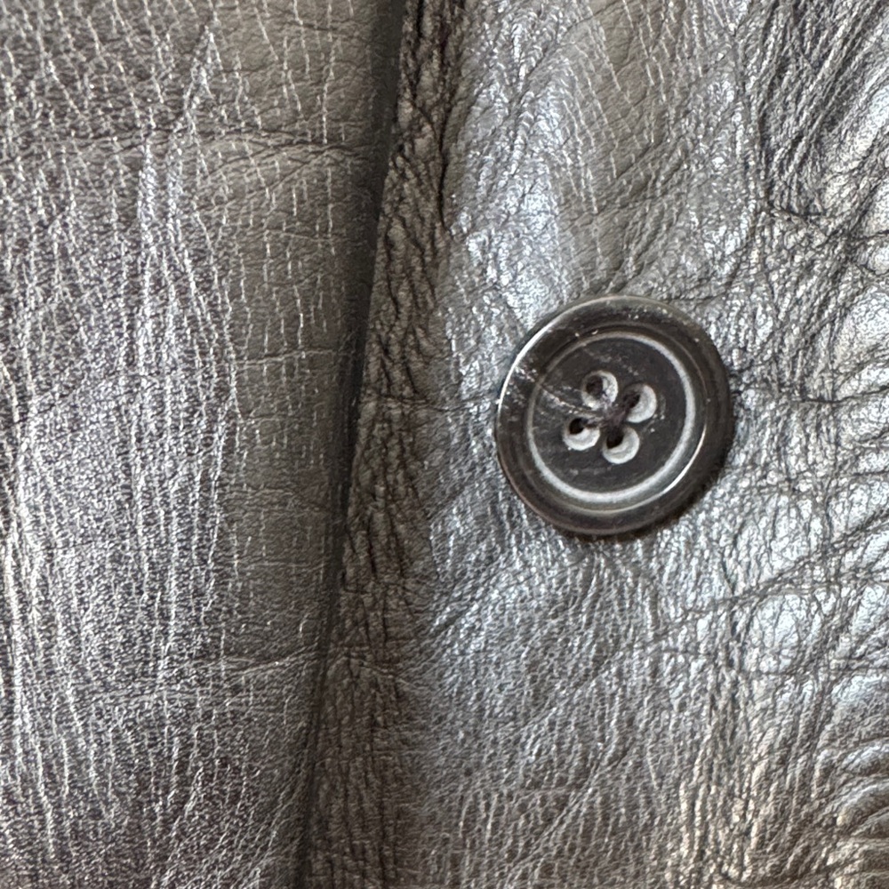 Banana Republic Black Leather Military Jacket - Picture 3 of 7